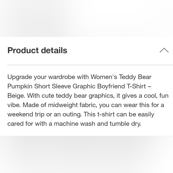 Women's Teddy Bear Pumpkin Short Sleeve Graphic Boyfriend T-shirt Beige - Picture 5 of 8